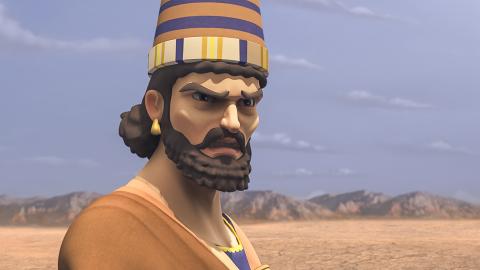 Ahab looks angry.