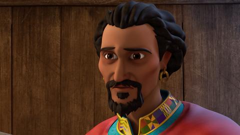 The Ethiopian official listens to Philip.