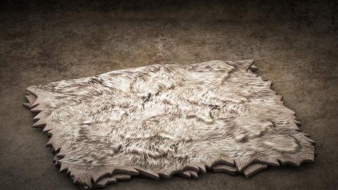 A piece of wool on the ground