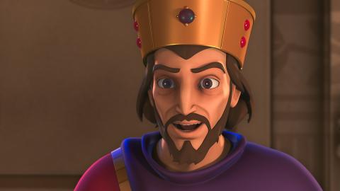 Herod Antipas looking at the viewer