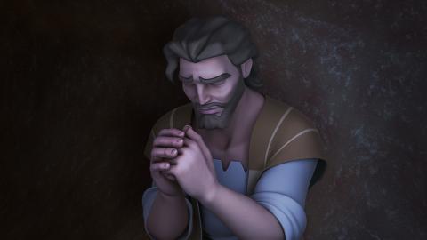 Jonah is praying to God