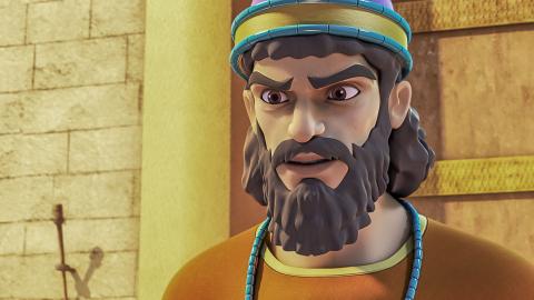 King Jehoram looks on with suspicion