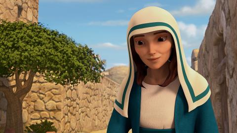 Mother Mary looking at the viewer