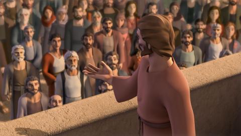 Peter shares with the crowd to repent and be baptized.