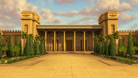 The entrance of the palace in Persia