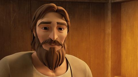 Philip the Evangelist standing and looking at the viewer