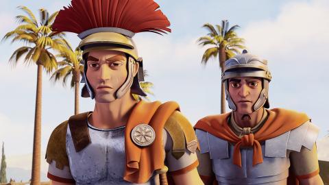 Two Roman Guards are standing
