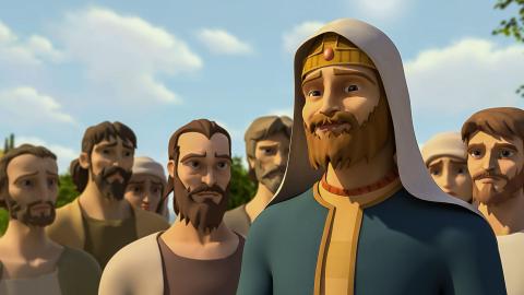 The scribe, an expert in the Law of Moses, standing and looking 
