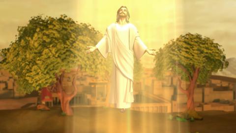Jesus ascending to the heaven