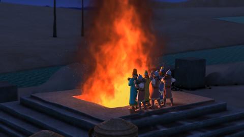 Soldiers carrying Shadrach and his friends to be thrown into the fiery furnace.