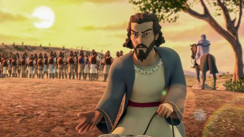 Tobiah , a close ally of Sanballat, standing and looking at the viewer