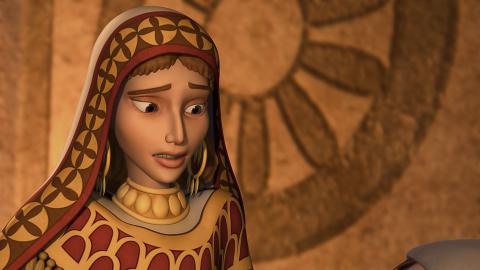 Wife of Naaman listens the servant girl from Israel