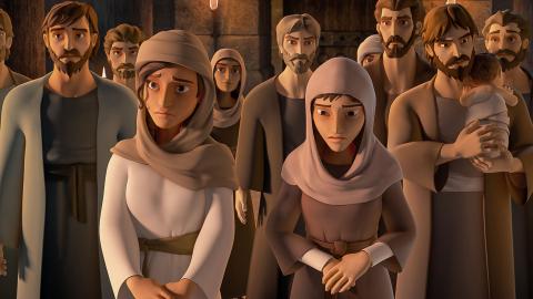 Two women standing in Solomon's court