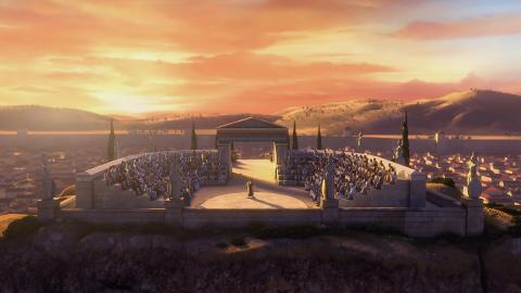 The Areopagus -an open air forum on a small hill outside of the city of Athens, Greece.