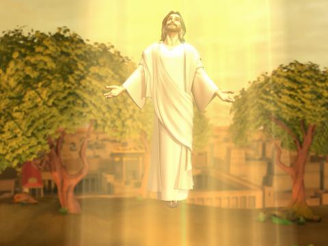 Jesus ascending to the heaven