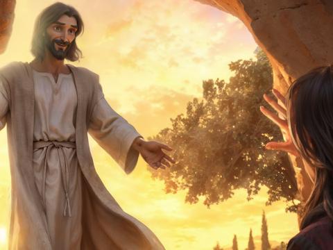 The resurrected Jesus appears to Mary Magdalene