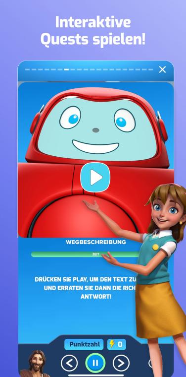 Superbook Bible App Quests Screen